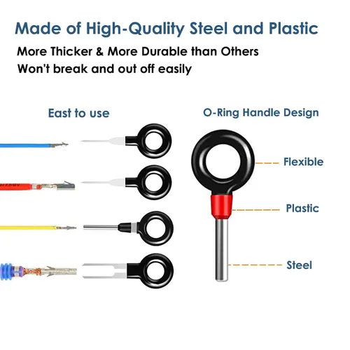 Miniatura 5 de Maerd Kit de herramientas de extracción de terminales, herramienta extractora de pines eléctricos para conector de cable de automóvil automotriz