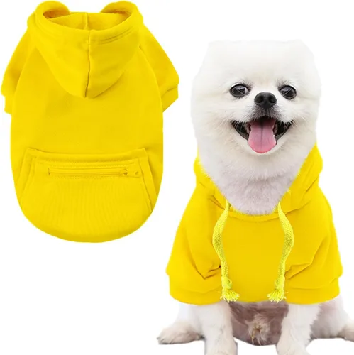 Miniatura 13 de Jecikelon Abrigo de Clima Frío para Perro Mascota con Bolsillo Sudadera de Invierno para Perro Ropa Cálida para Cachorros para Perros Pequeños Ropa