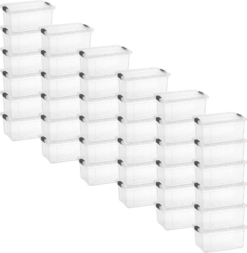Miniatura 40 de Superio - Cajas de almacenamiento pequeñas planas transparentes con tapas, contenedores de plástico de 4.5 cuartos de galón para organizar, cajas