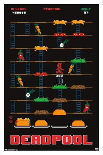 Miniatura 13 de Trends International Marvel Comics-Deadpool-Game Wall, 22.375 x 34 pulgadas, paquete de póster y clip
