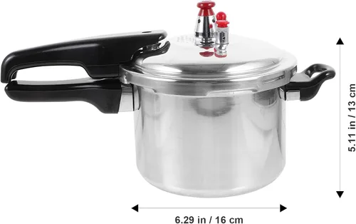 Miniatura 8 de Olla a presión pequeña de 3 cuartos de galón con fondo compuesto, mini olla a presión de aleación de aluminio con válvulas de seguridad, cocción