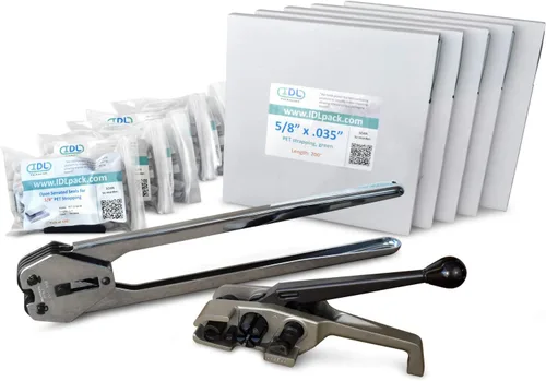Miniatura 26 de IDL Packaging - PET-B-58-D Kit de flejado de poliéster de 5/8", estándar con dispensador - Todo lo que necesitas para atar un palet