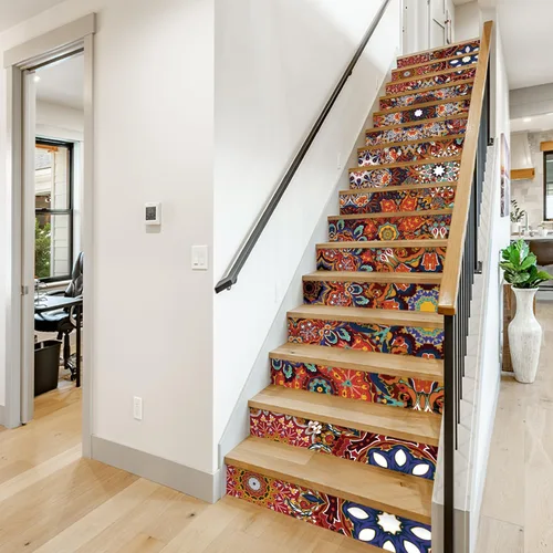 Miniatura 9 de funlife 7 calcomanías autoadhesivas de papel de contacto para escaleras, calcomanías autoadhesivas para escalones, decoración de oficina en casa