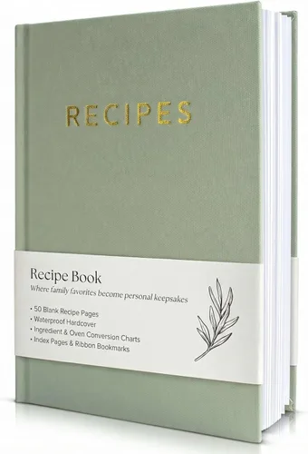 Miniatura 11 de Libro de recetas estético en blanco con cubierta impermeable, el cuaderno de recetas perfecto para escribir en tus propias recetas, hermoso libro