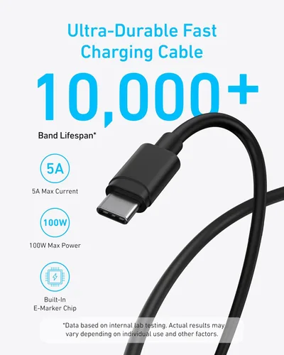 Miniatura 6 de Anker Bloque de cargador USB C de 45 W, cargador rápido PPS con cable USB-C para iPhone 17/16 y más series, iPad, Galaxy S24 Ultra