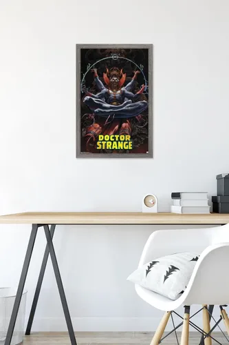 Miniatura 6 de Trends International Marvel Comics Doctor Strange - Póster de pared meditando, 14.725 x 22.375 pulgadas, versión enmarcada de madera de granero