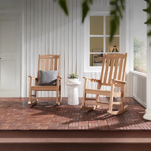 Miniatura 6 de Psilvam Mecedora de gran tamaño para exteriores, con asiento de 21 pulgadas de ancho y respaldo de 32 pulgadas de alto, premontada con la mayoría