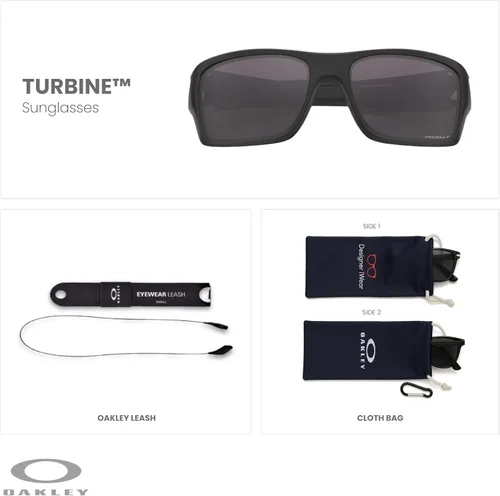 Oakley Turbine OO9263 - Gafas de sol rectangulares para hombre, correa + paquete con kit de gafas de diseñador iWear