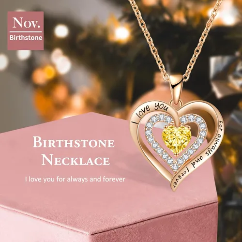 Miniatura 3 de Birthstone Jewelry Necklace for Women on Birthday Anniversary Presents for Wife Women Necklaces for Valentine's Day, Christmas, Mother's Day