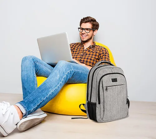 Miniatura 9 de MATEIN - Mochila de viaje para laptop, mochila empresarial antirrobo, delgada, resistente, puerto de carga USB, impermeable, para universidad o Gris