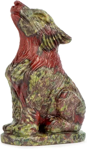 Miniatura 8 de Estatua de lobo de cristal de amatista de 2 pulgadas, estatua de lobo tallado, escultura de lobo tallado, decoración de regalos