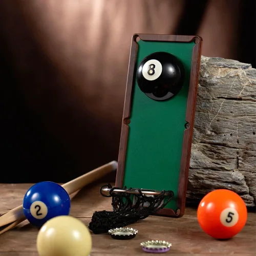 Miniatura 3 de Arola Abrebotellas magnético de bola de billar, abridor de pared de metal extraíble con colector de tapas, regalo de cumpleaños para entusiastas