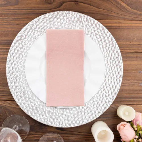 Miniatura 8 de Efavormart - Paquete de 20 servilletas de papel desechables Airlaid de 8.5 x 4 pulgadas, color rosa polvoriento, para bodas, fiestas y baño de Rosa