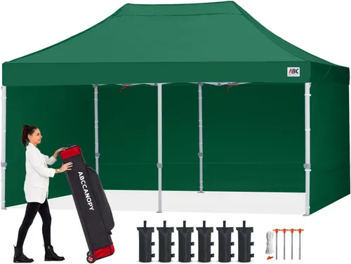Miniatura 12 de Abccanopy - Toldo de 10 x 10 pies, con paredes laterales, sombra instantánea, con bolsa con ruedas para guardarlo. Incluye 4 bolsas de lastre, Azul