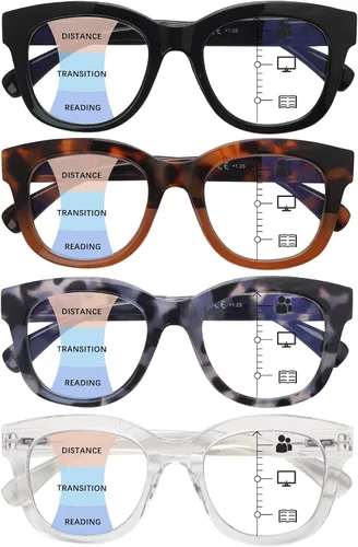 Miniatura 10 de Lentes de lectura progresivas con multienfoque estilo Oprah para mujeres, lectores de computadora con bloqueo de luz azul y bisagra de resorte