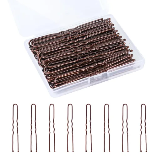 Miniatura 7 de Horquillas en forma de U, 100 unidades de 6 cm de horquillas para el pelo para moños, pinzas para el cabello para mujeres, niñas y salones