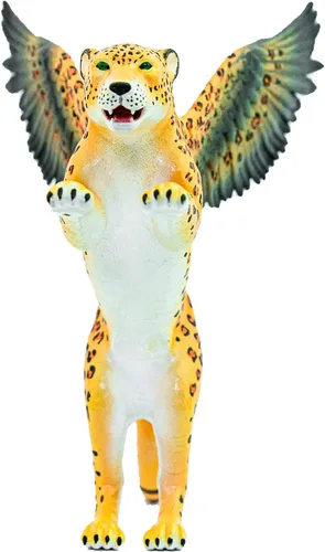 Randimals Figura de leopardo de juguete con alas de águila de 5 pulgadas, figura de acción de animal de goma dura de alta calidad, amigo híbrido