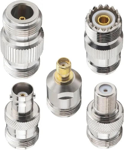 Miniatura 4 de Kit adaptador tipo N de 10 piezas, kit adaptador RF de 50 ohmios, N hembra a F/BNC/SMA/UHF/N macho y hembra coaxial para radioaficionado, escáner