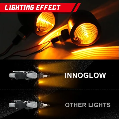Miniatura 4 de INNOGLOW foco de luz de giro para motocicleta, lente ámbar universal, luces indicadoras intermitentes para motocicletas personalizadas Suzuki Style-1