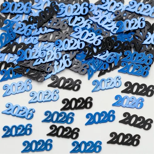 Miniatura 20 de KatchOn, Confeti de graduación negro brillante 2026 – Paquete de 500 Confeti de graduación 2026 decoraciones de graduación 2026 Decoraciones