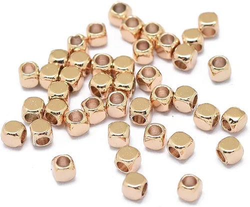 Miniatura 17 de Craftdady 210 cuentas espaciadoras redondas de oro de 18 quilates de 0.079 pulgadas, 0.089 pulgadas, 0.118 pulgadas, 0.118 pulgadas, 0.197 pulgadas