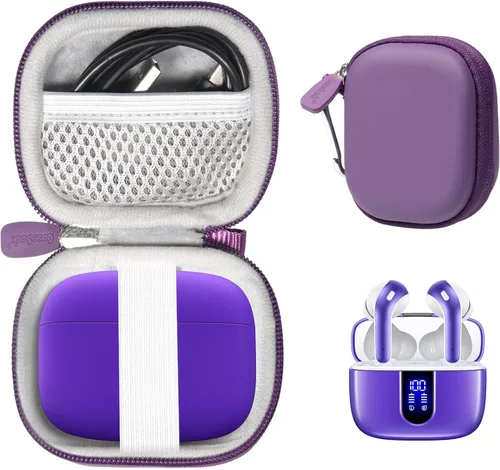 Miniatura 6 de Funda para auriculares Bluetooth TAGRY X08 True Wireless Earbuds 60H, bolsillo de malla para cable de carga (oro rosa)
