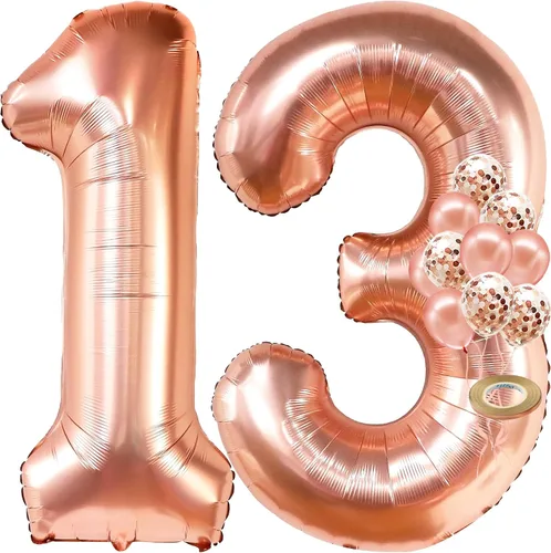 Miniatura 11 de KatchOn, Globo gigante de oro rosa del número 10 – 40 pulgadas Globo de oro rosa 10 con globos de confeti Decoraciones de 10 cumpleaños de oro