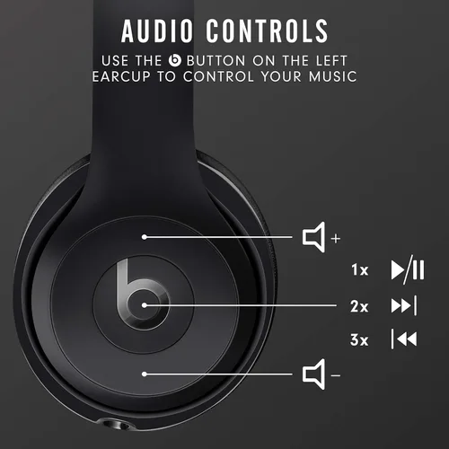 Miniatura 4 de Beats Solo3 - auriculares inalámbricos supraaurales - Chip de auriculares Apple W1, Bluetooth clase 1, 40 horas de tiempo de escucha, micrófono Negro