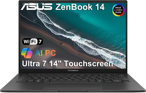 ASUS Zenbook 14 OLED - Computadora portátil con pantalla táctil AI, 14 pulgadas FHD+, Intel Core Ultra 7 255H (> i9-13900H), 16 GB DDR5 RAM,