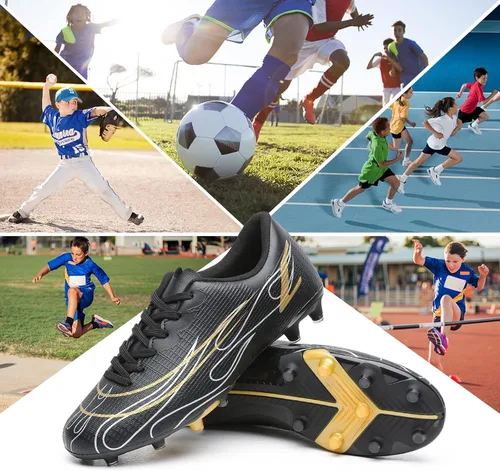 Miniatura 7 de Hanani Zapatos de fútbol para niños y niñas, zapatos de fútbol para jóvenes, atléticos, para exteriores e interiores, zapatos de béisbol firmes