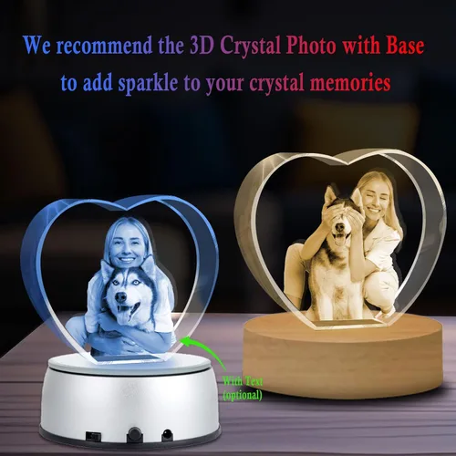 Miniatura 2 de Regalos conmemorativos personalizados para mascotas, marco de fotos de cristal 3D de perros o gatos, marco de fotos grabado con láser personalizado