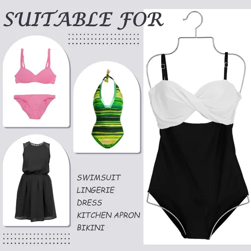 Miniatura 4 de Lounsweer Paquete de 30 perchas para traje de baño, para bikini, lencería de alambre, con forma de cuerpo completo, soporte de metal para brasieres