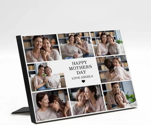 Miniatura 7 de InterestPrint Panel de fotos personalizado para mamá y nombre para exhibición de mesa Love You Mom You're the Best 3 Fotos Marco de fotos