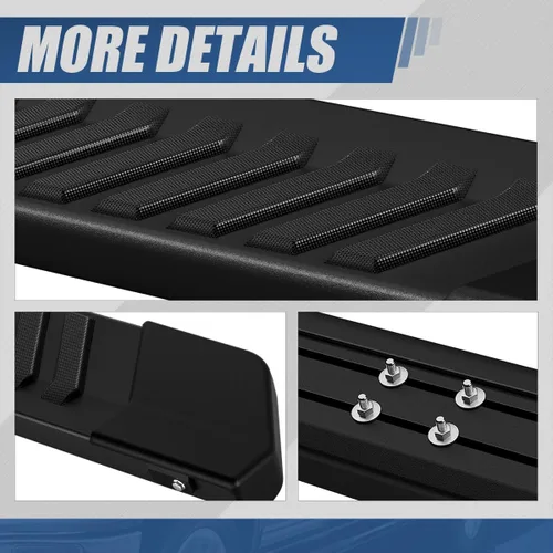Miniatura 9 de Auto Dynasty - Estribos de 6 pulgadas compatibles con Ford F-150 F-250 F-350 SuperCrew Cab 2015-2024, pasos laterales negros con revestimiento