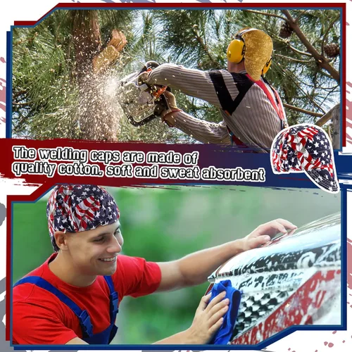 Miniatura 6 de Hercicy 4 gorras de soldadura de algodón resistentes al fuego para hombres y mujeres, gorras de soldador para la mayoría de cascos, sombrero