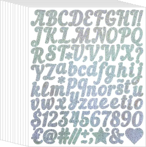 Miniatura 6 de 2080 piezas de 10 hojas de calcomanías de letras, autoadhesivas, de vinilo, impermeables, buzones, ventanas, puertas, letreros, dirección, empresa