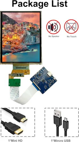 Miniatura 4 de wisecoco Pantalla flexible de 7.8 pulgadas curvada pantalla flexible FHD 1440 * 1920 AMOLED pantalla con tablero de controlador HDMI, monitor OLED