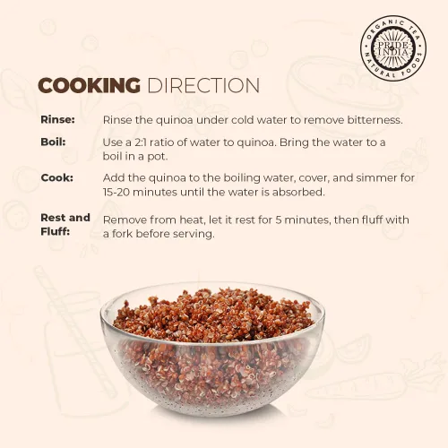 Miniatura 8 de Pride Of India - Quinua real roja natural - 100% boliviana de grado superior rico en proteínas de grano entero, tarro de 1.5 libras (24oz)