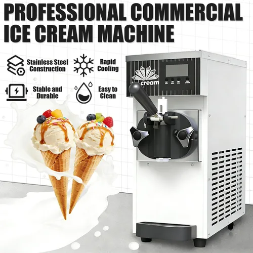 Miniatura 2 de Ice Cream Machine, Soft Serve Machine, Maquina De Helados, with LCD Control Panel and 3 Ice Cream Molds, 2.5l + 1l Capacity, 4-5kg/H, Adjustable