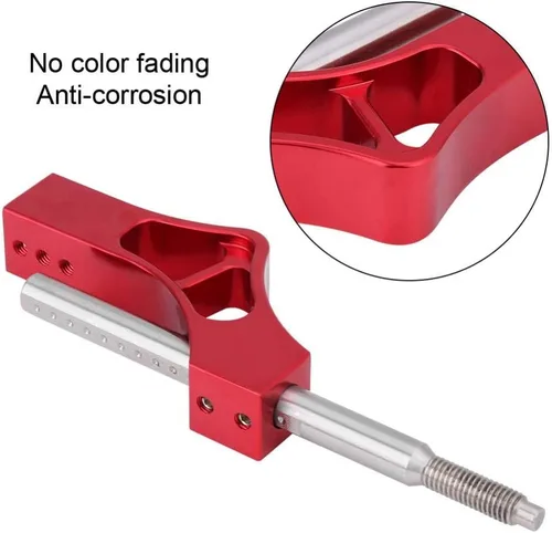 Miniatura 3 de Fydun Extensor de palanca de cambios, extensión de palanca de altura ajustable de acero inoxidable para perilla de cambio manual (rojo)
