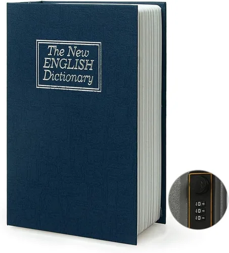Miniatura 12 de Caja fuerte grande con forma de libro (tamaño 10.5"×8"×2.6") con cerradura de combinación de seguridad, caja fuerte secreta oculta tipo diccionario