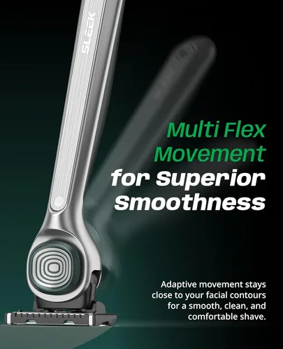 Miniatura 3 de DORCO SLEEK Navaja de 6 cuchillas para hombres con 7 cartuchos Navajas de cartucho para hombres con mango y cuchillas de afeitado suave Navajas