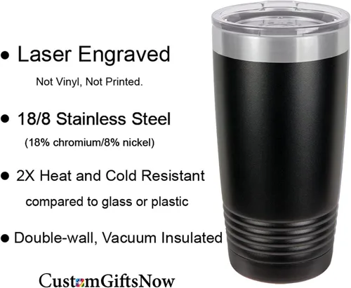 Miniatura 4 de Vaso de acero inoxidable con aislamiento al vacío de 20 onzas personalizado de doble pared grabado con láser taza negra para café, soldador