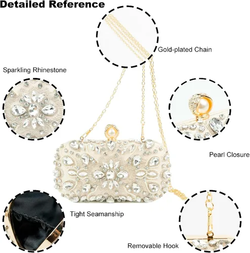 Miniatura 2 de Ofuleo Women's Handbag Evening Bag Clutch Purse for Wedding Party Prom Weekend Cocktail Homecoming GIfts for Women