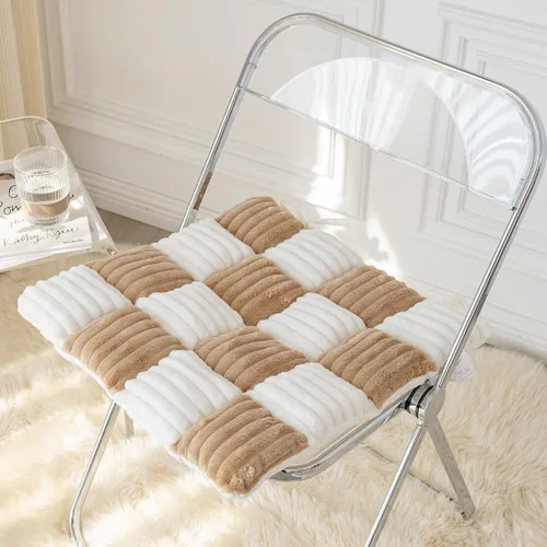 Miniatura 14 de vctops Farmhouse Buffalo - Cojín antideslizante para silla de cocina y comedor con lazos, cojín antideslizante de franela de felpa suave y mullida