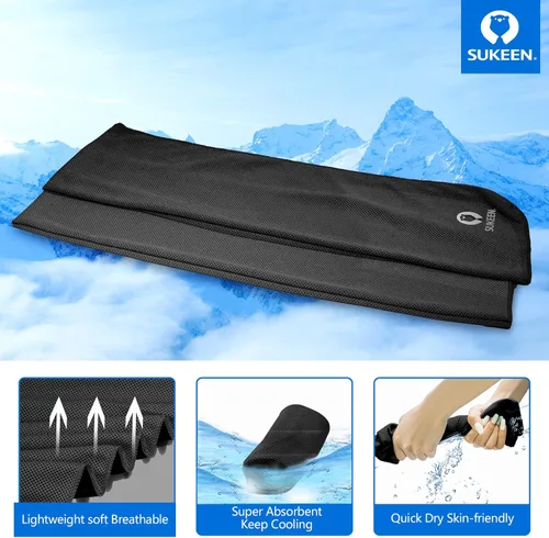 Miniatura 2 de Sukeen Toalla de enfriamiento para cuello y cara (40 x 12 pulgadas), toallas de enfriamiento a granel de microfibra para deportistas, envolturas