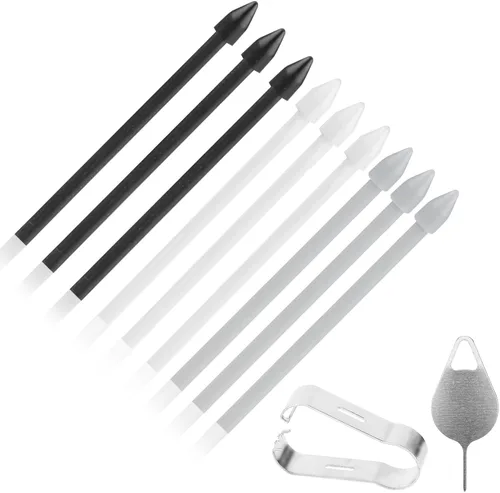 9 puntas de lápiz digital para Samsung Galaxy S23 Ultra con clip y alfiler, puntas de repuesto para bolígrafos de fibra de carbono, punta de lápiz