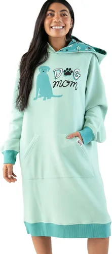 Lazy One Sudadera con capucha de gran tamaño, ropa de dormir cómoda, vestido de suéter para mujer