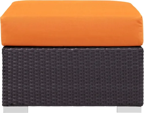 Miniatura 3 de Modway EEI-1911-EXP-ORA Convene - Muebles otomanos cuadrados de tela para patio, muebles de exterior, color naranja espresso Espresso Naranja
