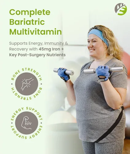 Miniatura 7 de BariSlim Tabletas multivitamínicas bariátricas masticables completas, 45 mg de hierro, vitamina bariátrica y suplemento para cirugía posbariátrica